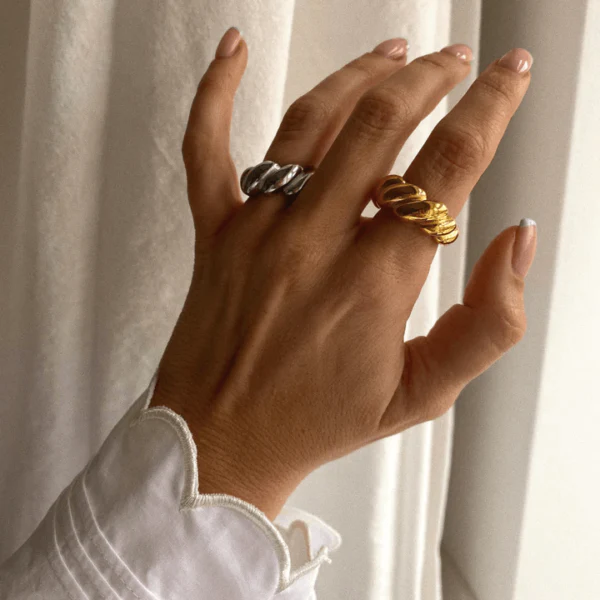 Silver Croissant Ring - Image 2
