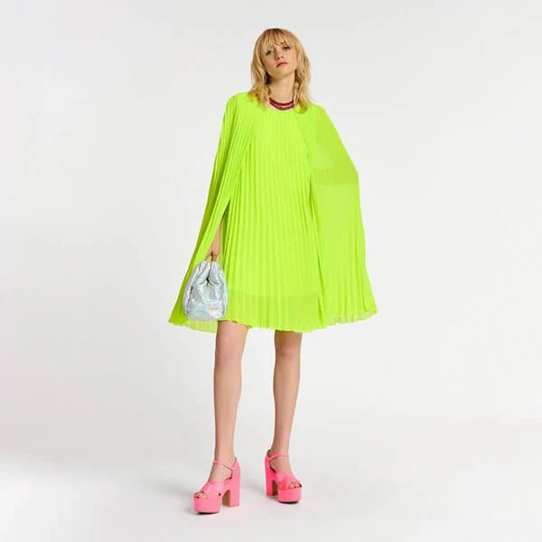 Dartha Pleated Cape Dress - High Alert - Image 2
