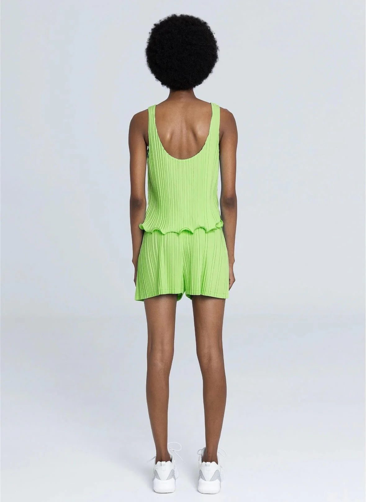 Pleated Shorts - Green - Image 4