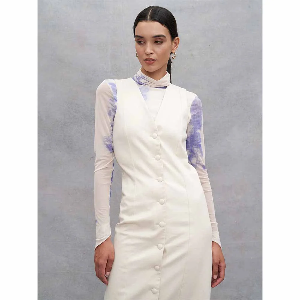 Calvinia Midi Dress - Ecru - Image 4