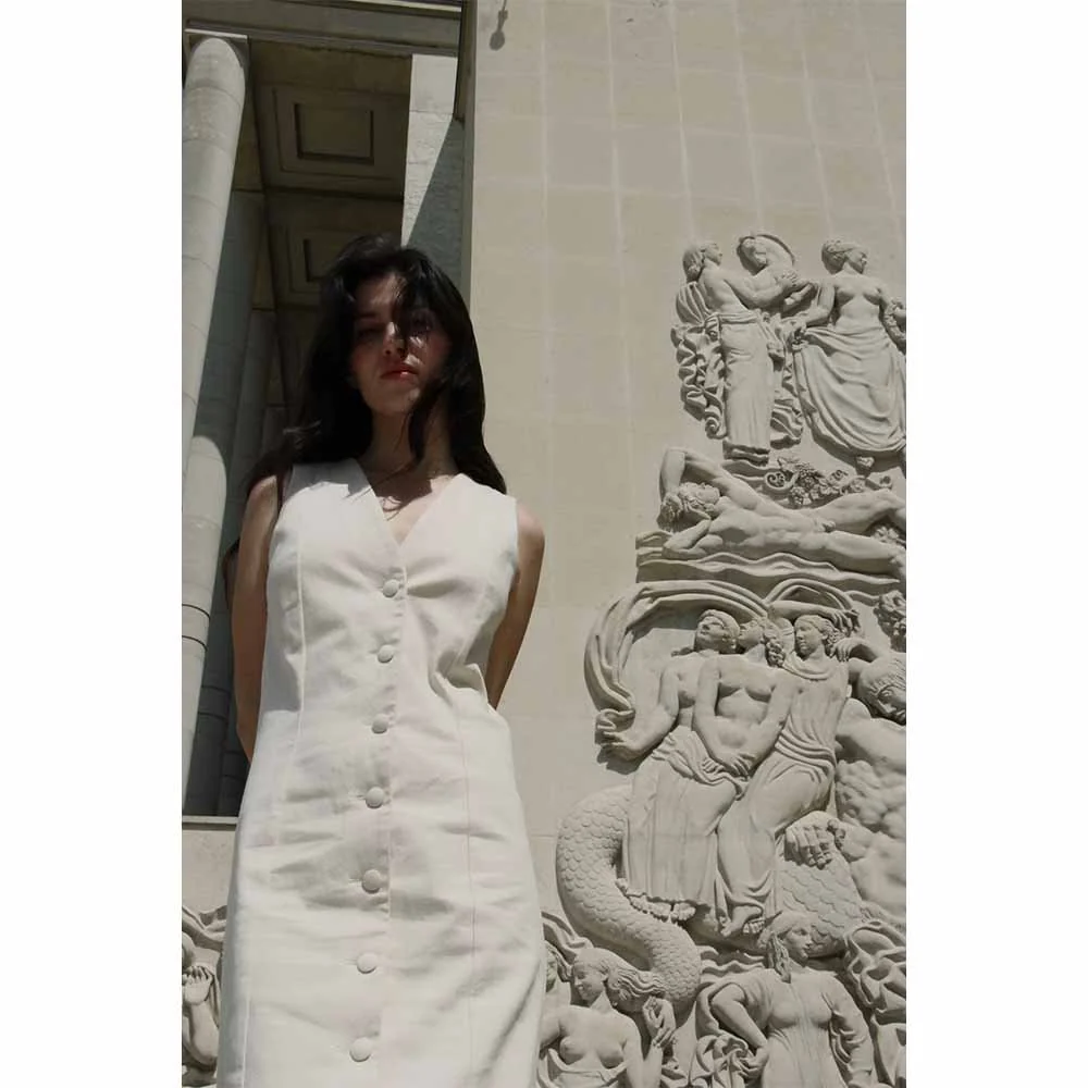 Calvinia Midi Dress - Ecru - Image 8