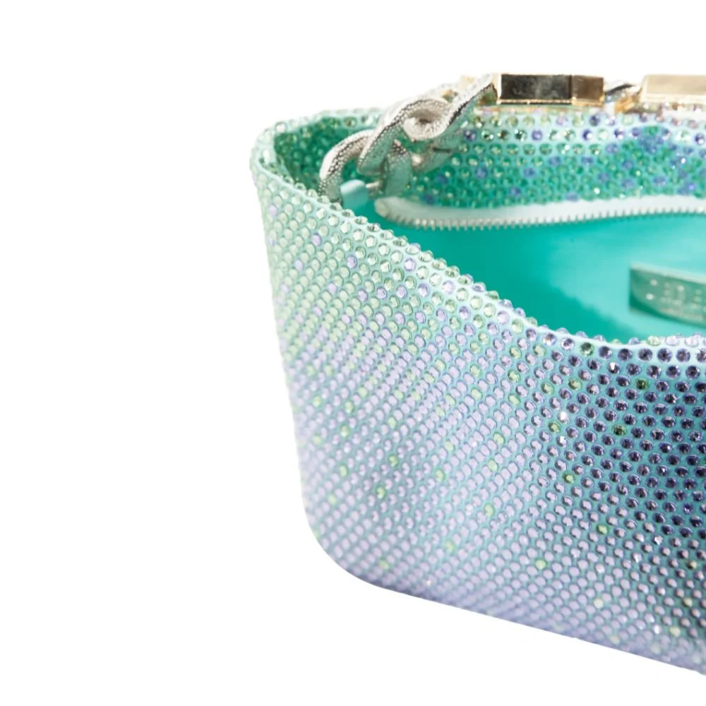 Jessye Satin Bag - Aqua & Degrade Violet, Chrysolite And White - Image 3