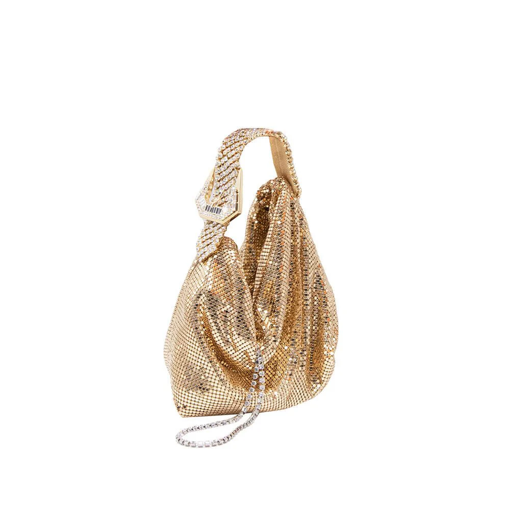 Jill Metal Mesh Gold Bag - Image 3
