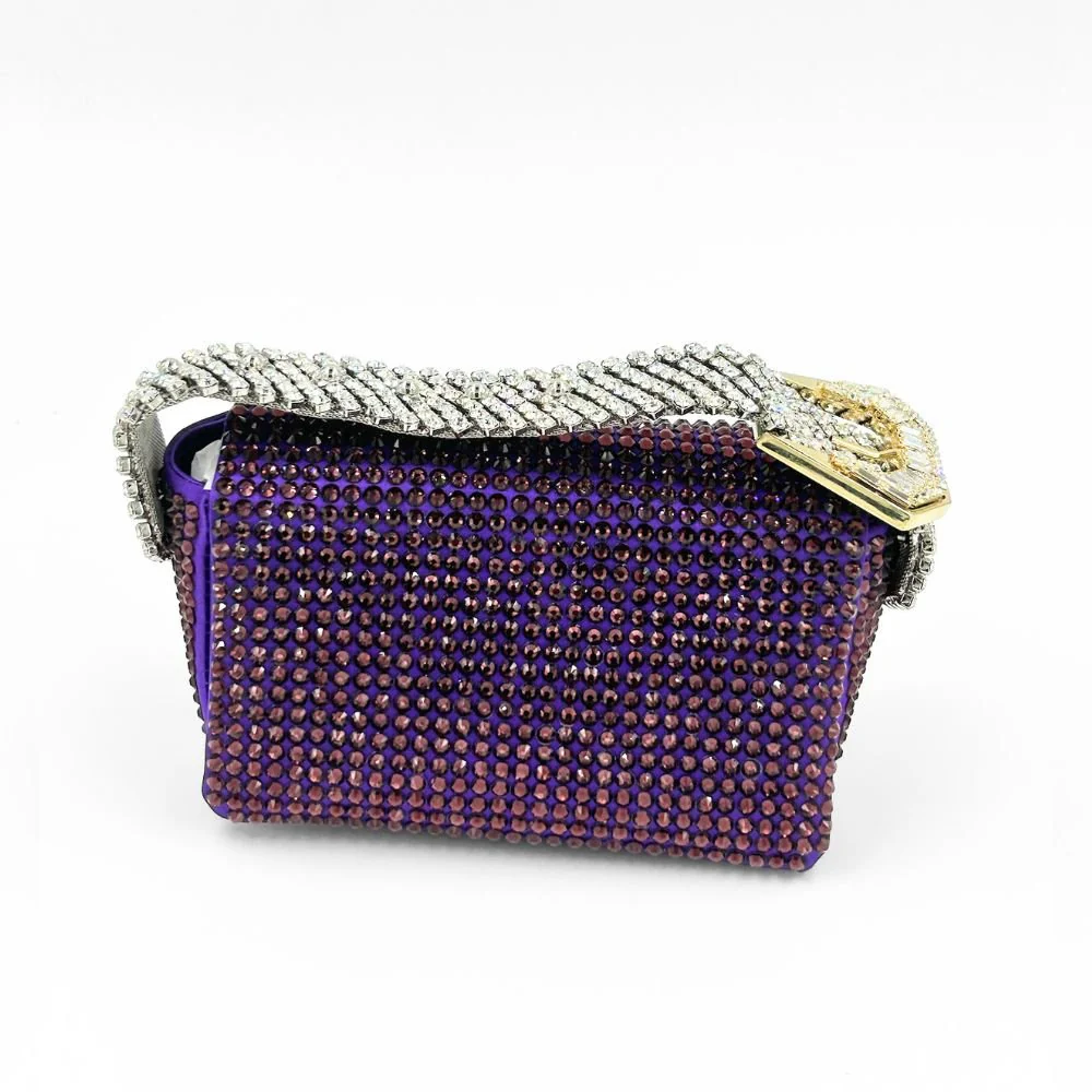 My Dream Mini Full Strass Satin Bag - Violet - Image 3