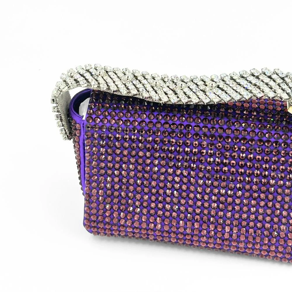 My Dream Mini Full Strass Satin Bag - Violet - Image 4