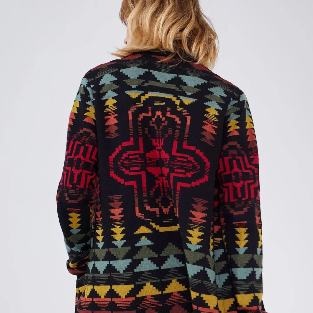 Cotton Wool Blend Jacquard Cardigan - Marley Multicolour - Image 4