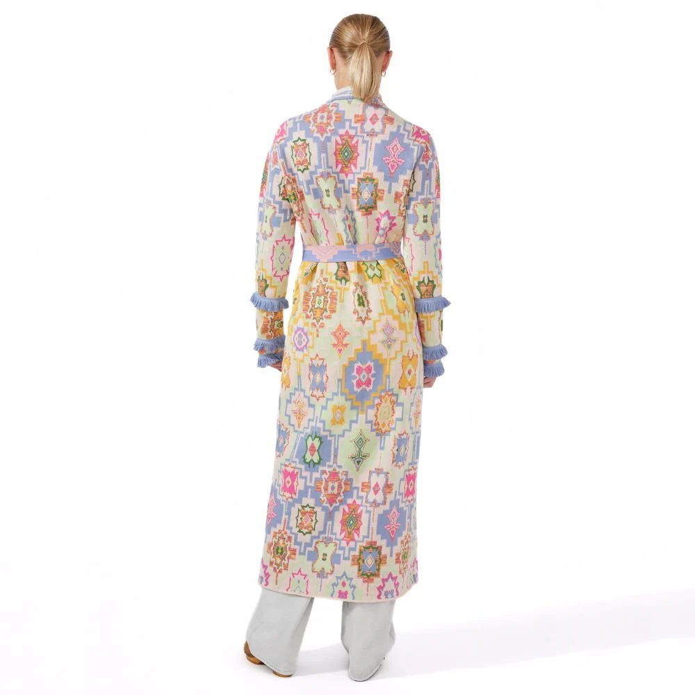 Magic Mosaic Cotton Jacquard Duster - Blue - Image 2