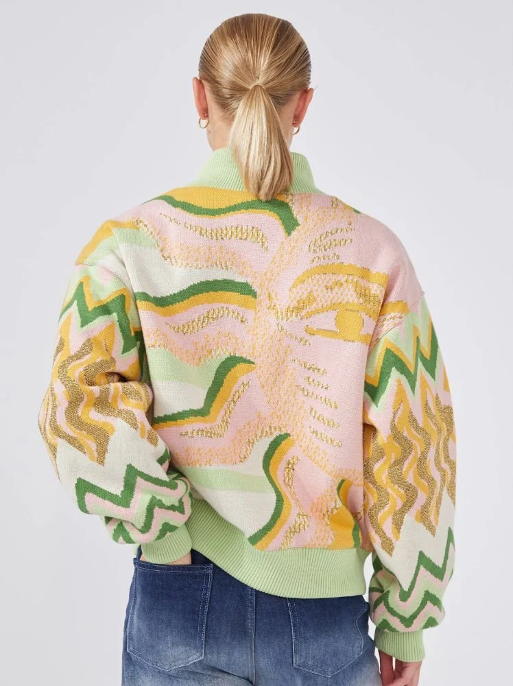 Under The Sun Jacquard Bomber Jacket - Image 4