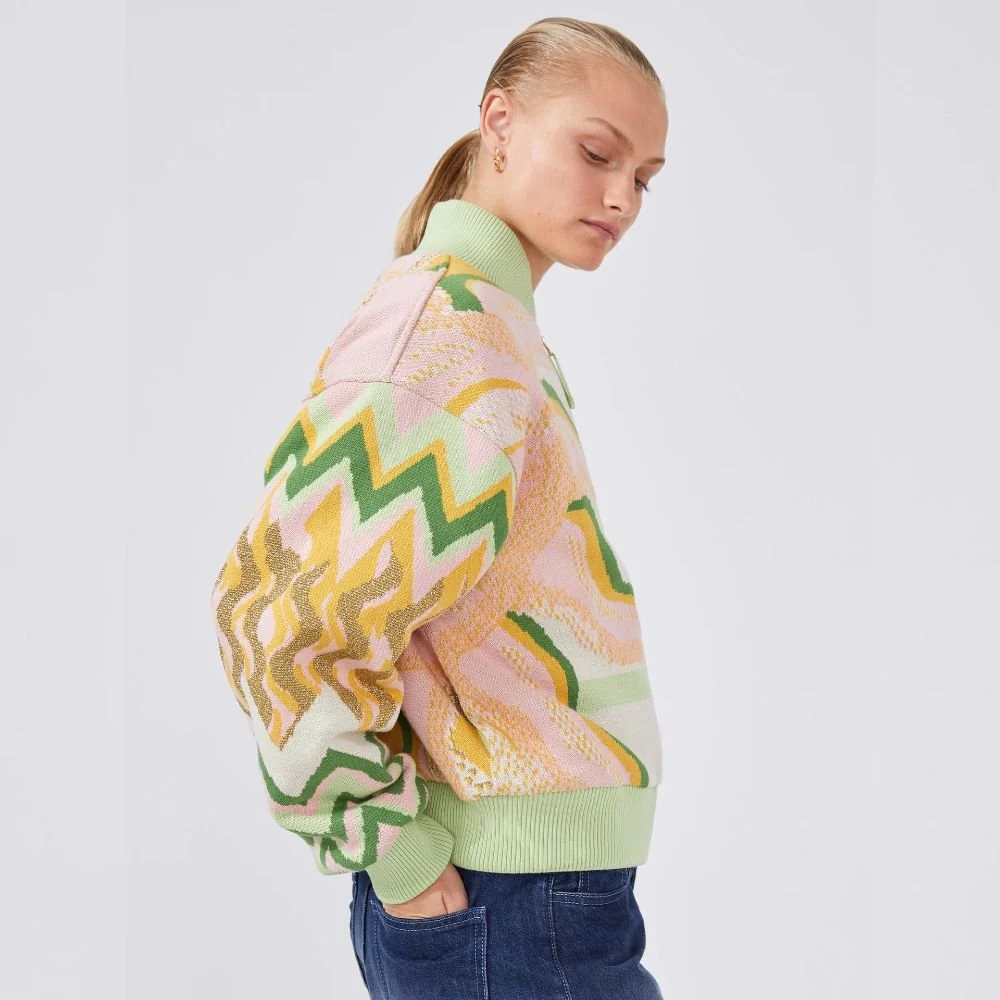 Under The Sun Jacquard Bomber Jacket - Image 5