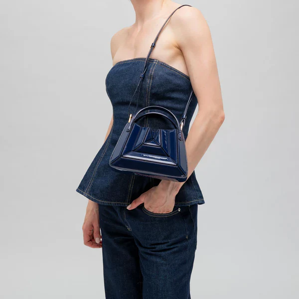 Mini Sera Tote Bag - Patent Navy - Image 10
