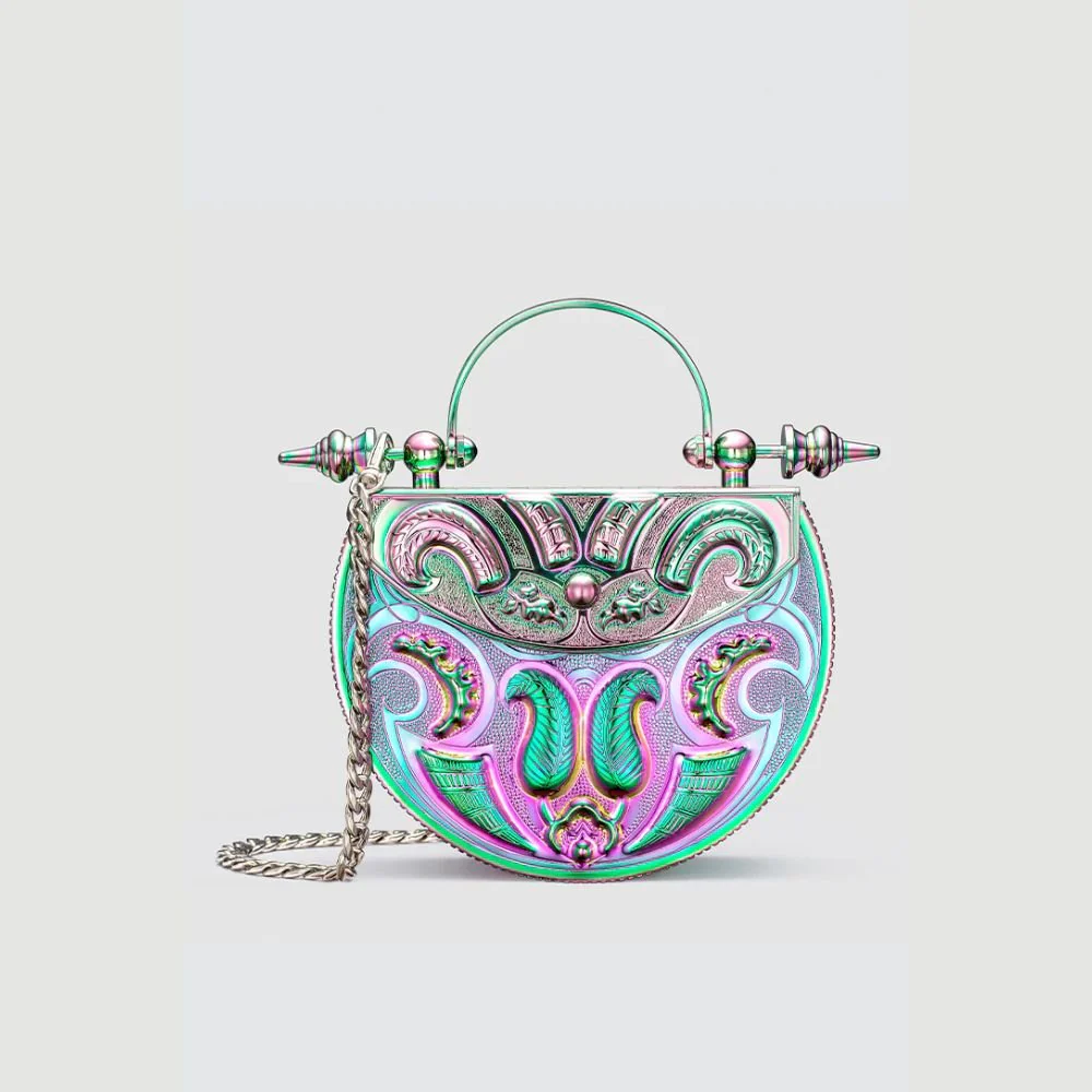 Palmette Oval Minaudiere Multicolour Bag