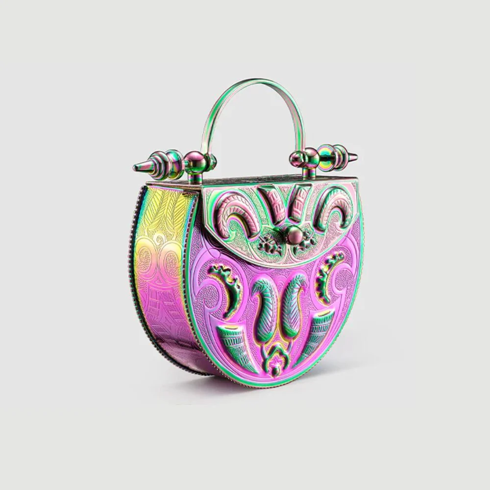 Palmette Oval Minaudiere Multicolour Bag - Image 5