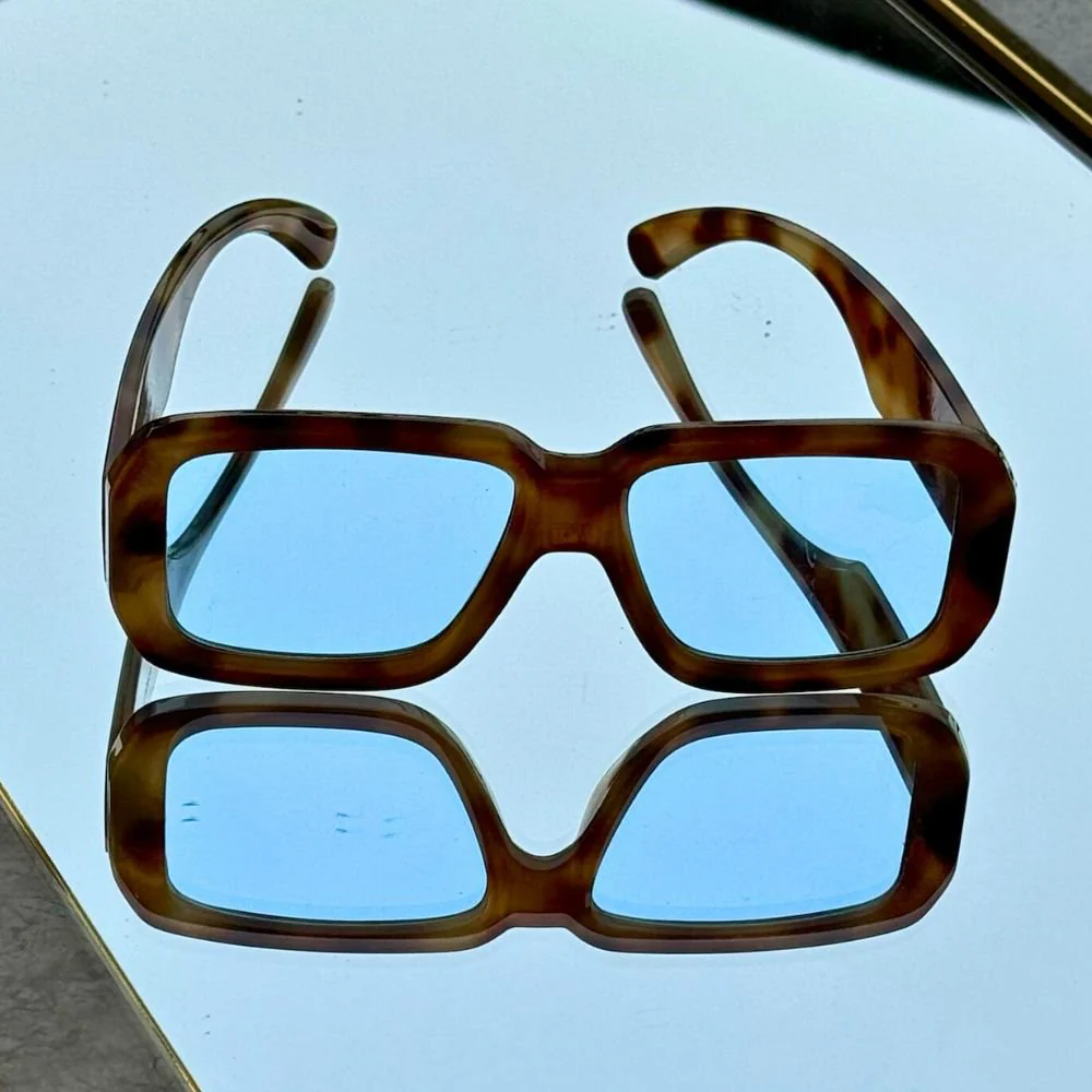 Casino Sunglasses - Havana & Sky Blue - Image 2