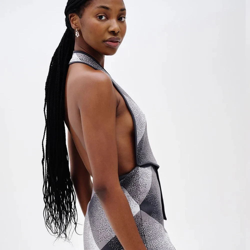 Kiwi Halterneck Wrap Dress - Charcoal Grey - Image 6