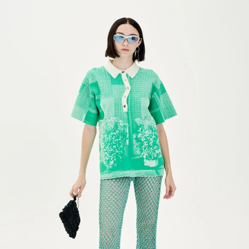 Sylvie UV Reactive Tree Print Oversized Shirt
