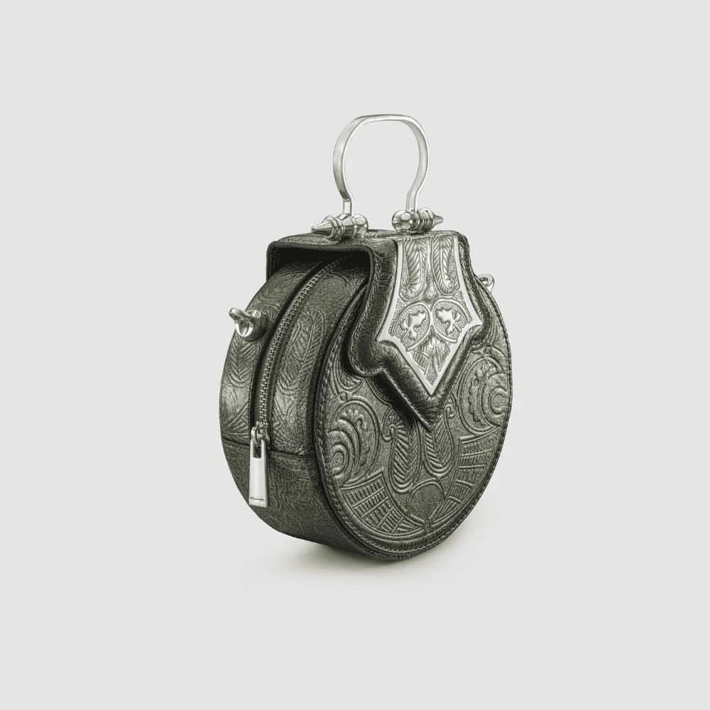 Mini Dome Embossed Bag - Silver - Image 3