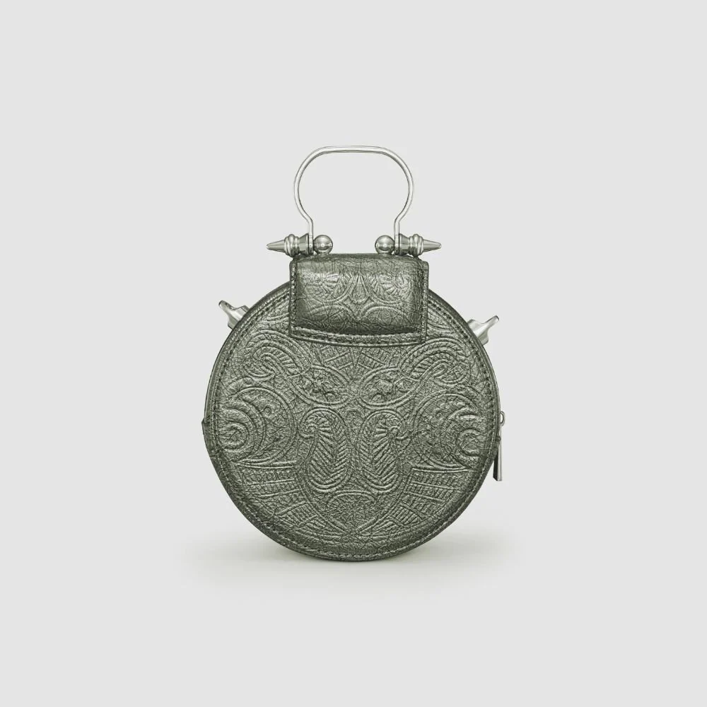 Mini Dome Embossed Bag - Silver - Image 4