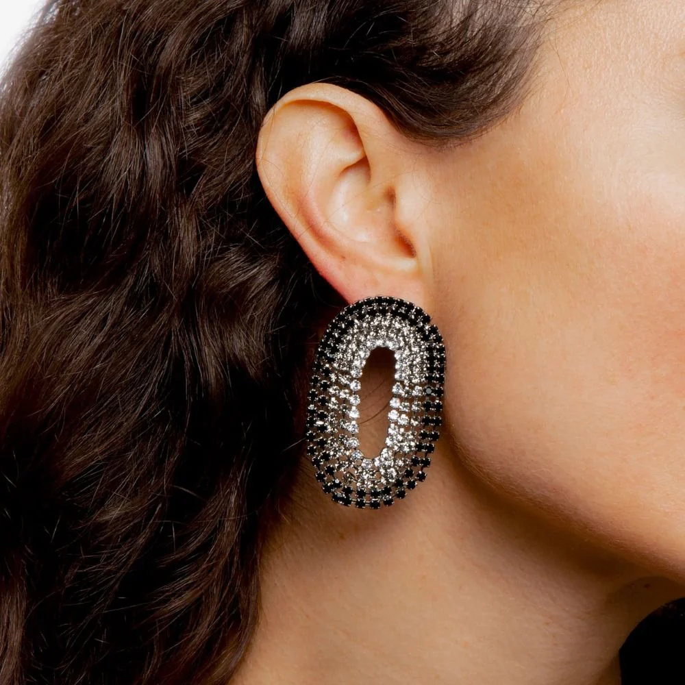 Liberty Triple Shades Of Black Earrings - Image 2