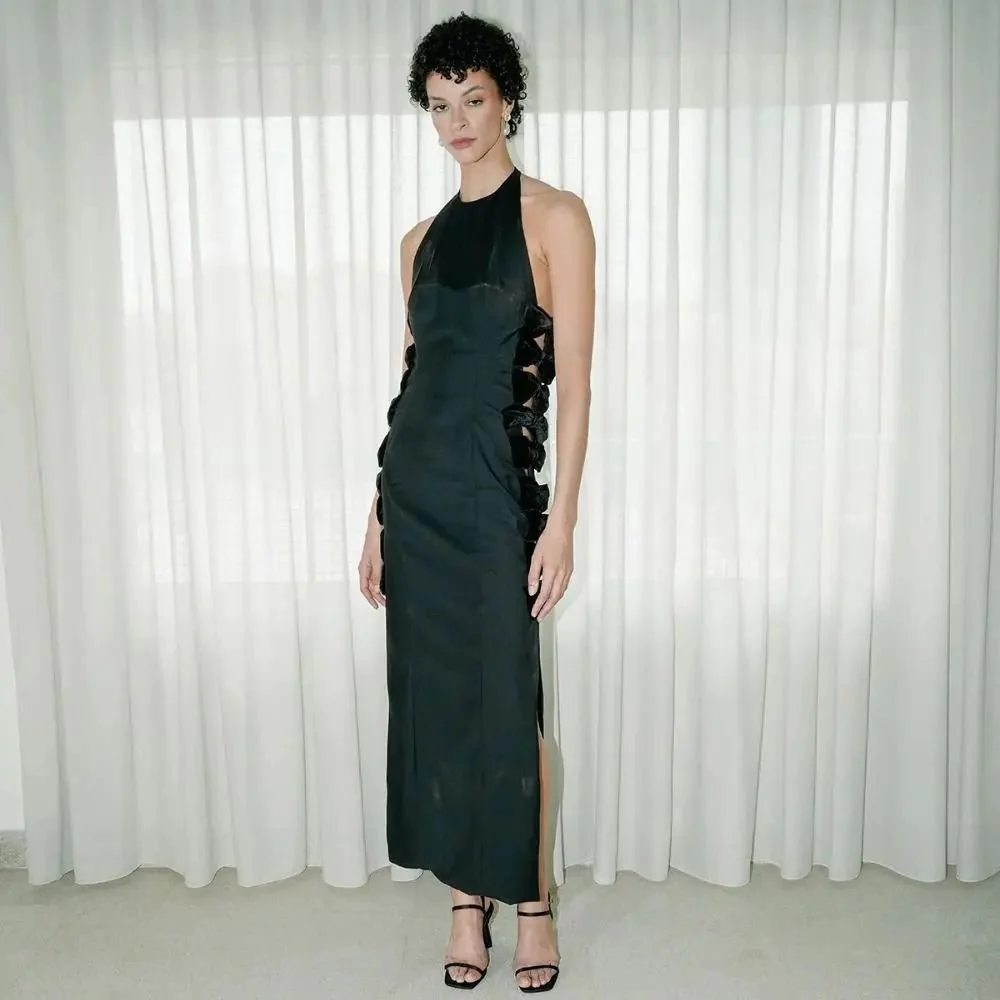 Papillon De Nuit Black Velvet Dress - Image 2